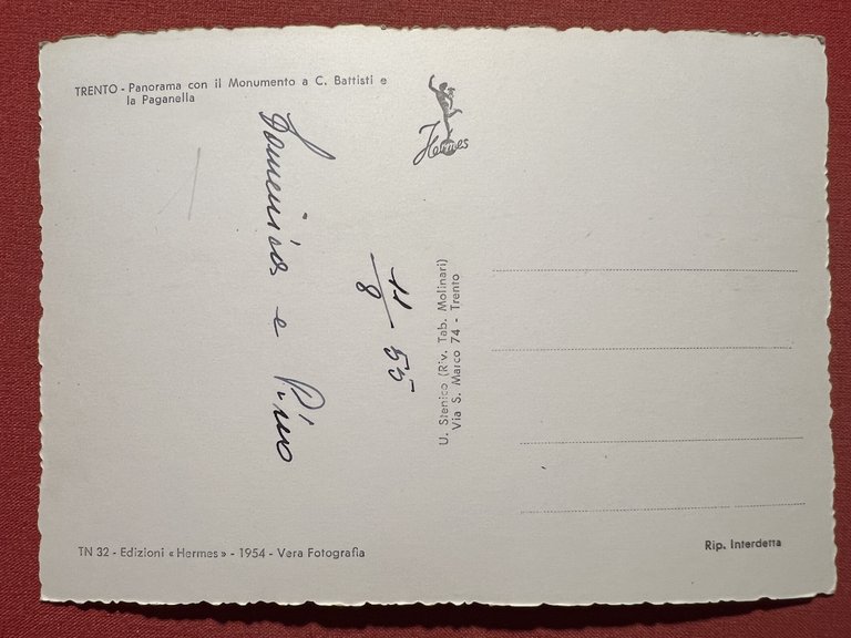 Cartolina - Trento - Panorama con il Monumento a C. …