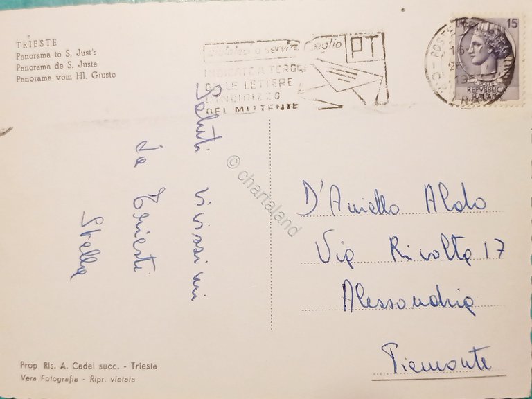 Cartolina - Trieste - Panorama da S. Giusto - 1963