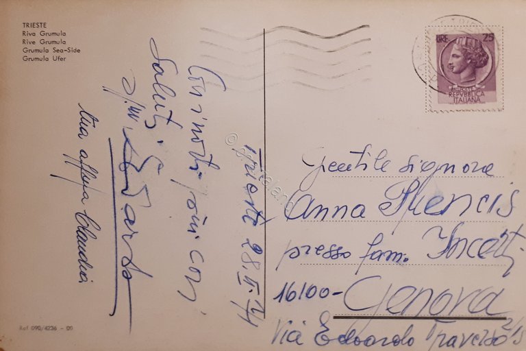 Cartolina - Trieste - Riva Grumula - 1971