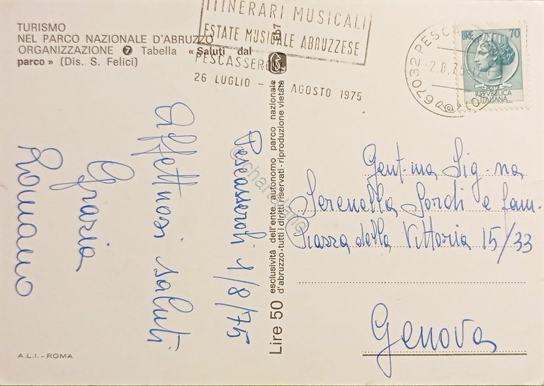 Cartolina - Turismo - Saluti dal Parco Nazionale d'Abruzzo - …