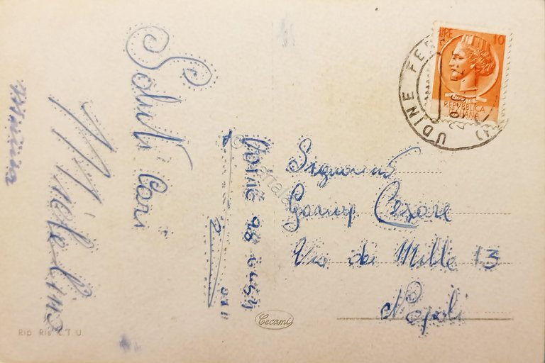 Cartolina - Udine - Il Castello - 1952