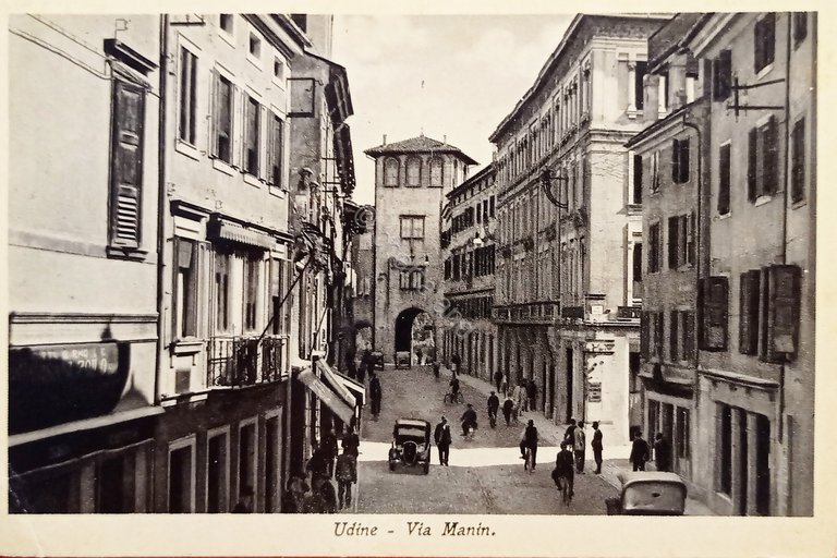 Cartolina - Udine - Via Manin - 1925 ca.