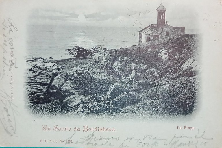 Cartolina - Un Saluto da Bordighera - La Plage - …