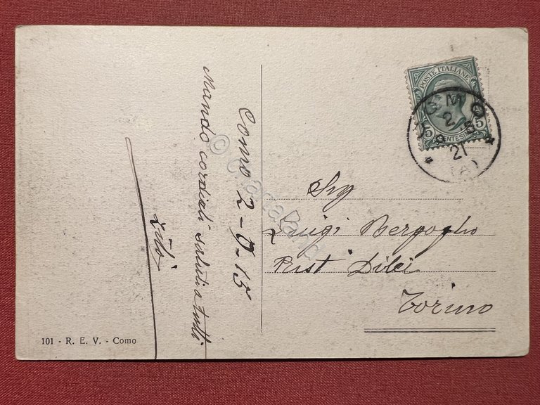 Cartolina - Un Saluto da Como - Panorama - 1915