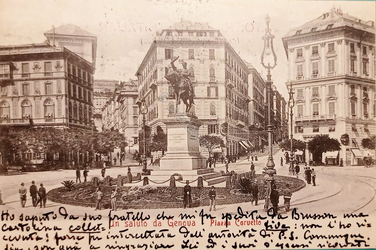 Cartolina - Un Saluto da Genova - Piazza Corvetto - …