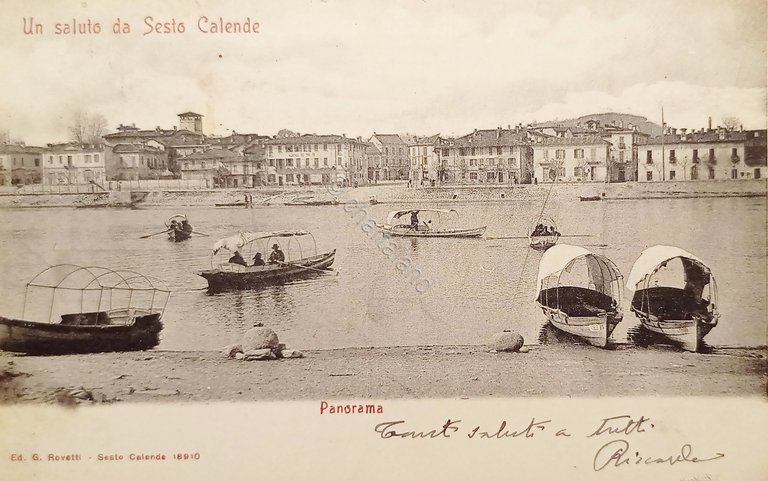 Cartolina - Un Saluto da Sesto Calende - Panorama - …