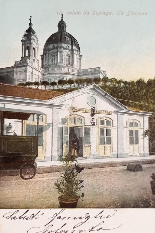 Cartolina - Un Saluto da Superga - La Stazione - …