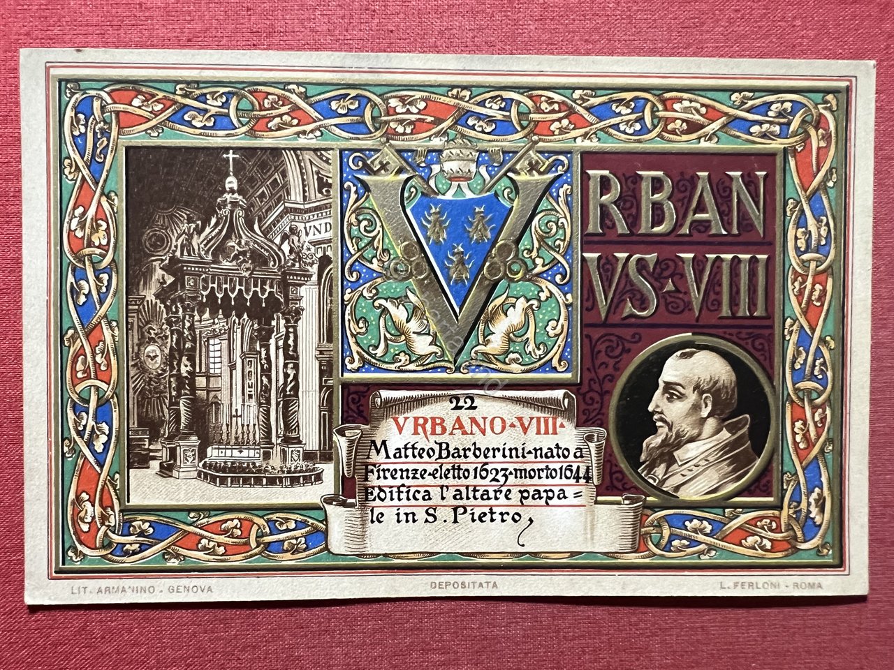Cartolina - Urbanus VIII - Papa Urbano VIII - Matteo …
