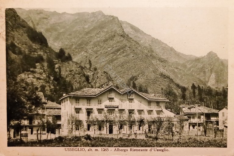 Cartolina - Usseglio - Albergo Ristorante d'Usseglio - 1935