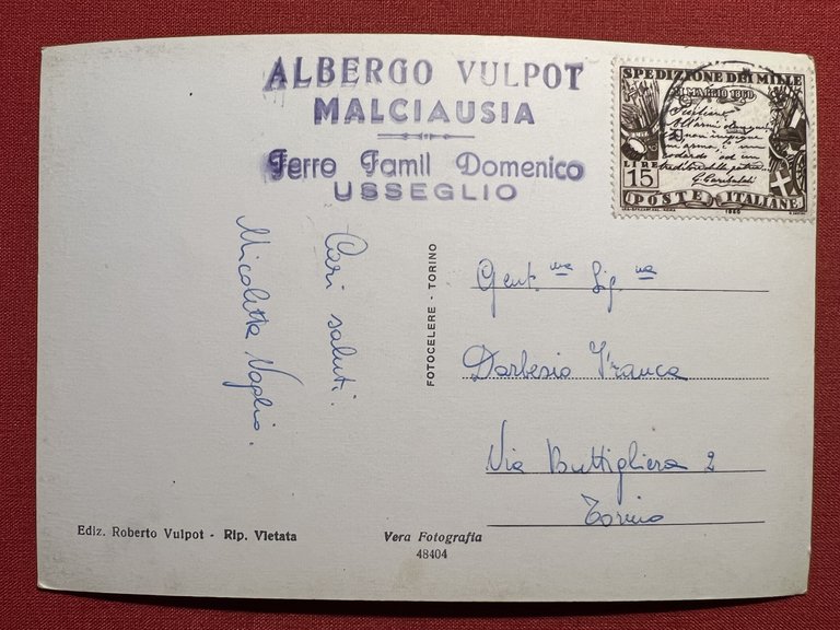 Cartolina - Usseglio - Lago di Malciaussia - 1960 ca.