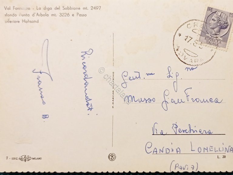 Cartolina - Val Formazzo - La diga del Sabbione - …