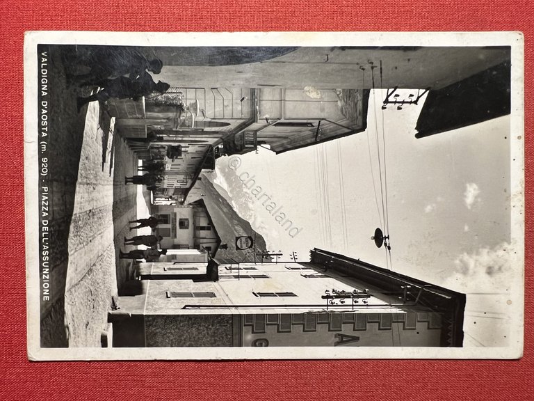 Cartolina - Valdigna d'Aosta - Piazza dell'Assunzione - 1940