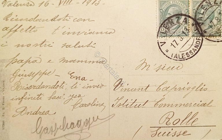 Cartolina - Valenza - Panorama - 1913