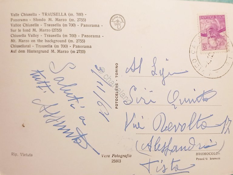 Cartolina - Valle Chiusella - Trausella - Panorama - Sfondo …
