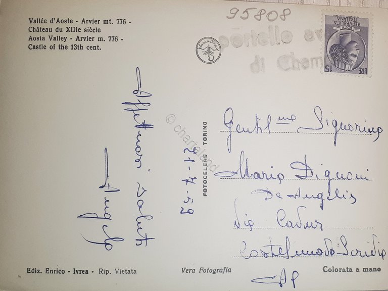 Cartolina - Valle d'Aosta - Arvier - Castello del XIII …
