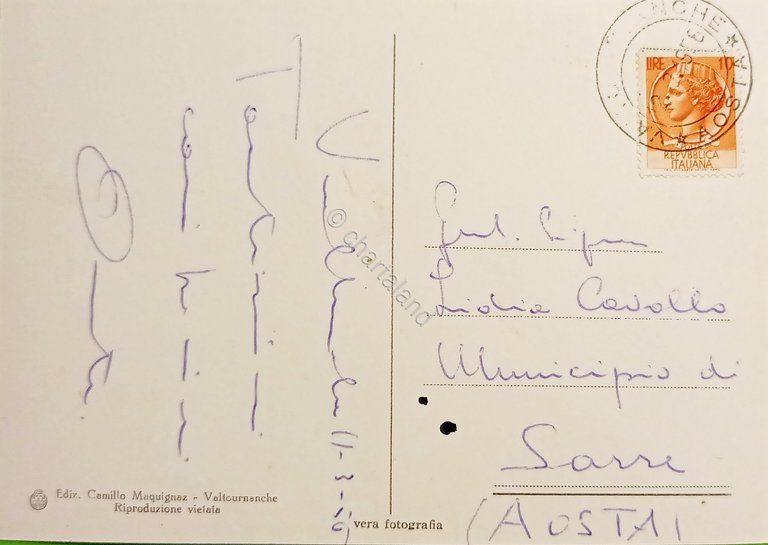 Cartolina - Valle d'Aosta - Valtournenche - Visione - 1956