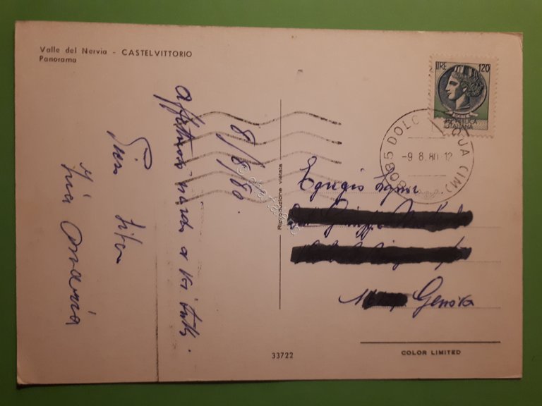 Cartolina - Valle del Nervia - Castel Vittorio - Imperia …