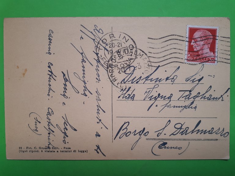 Cartolina - Valle di Susa - Meana - Borgata Corbolei …