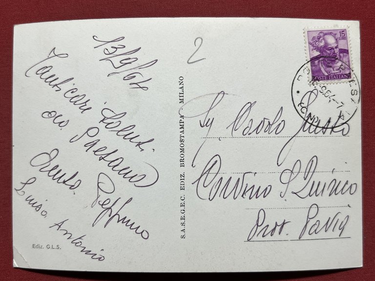 Cartolina - Valle Po - Paesana - F. Calcinere col …