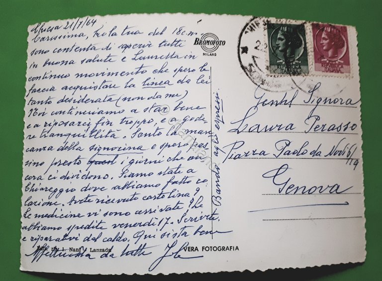 Cartolina - Valmalenco - Caspoggio - Piazza Cavalli - 1964