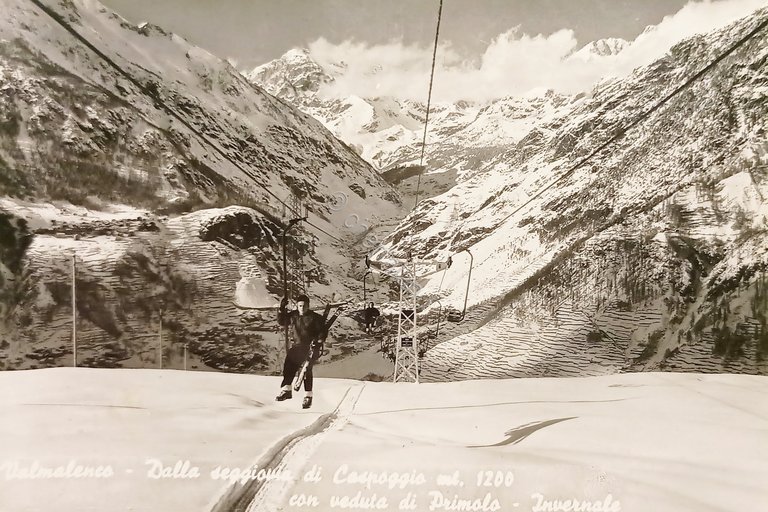 Cartolina - Valmalenco - Dalla seggiovia di Caspoggio - 1961