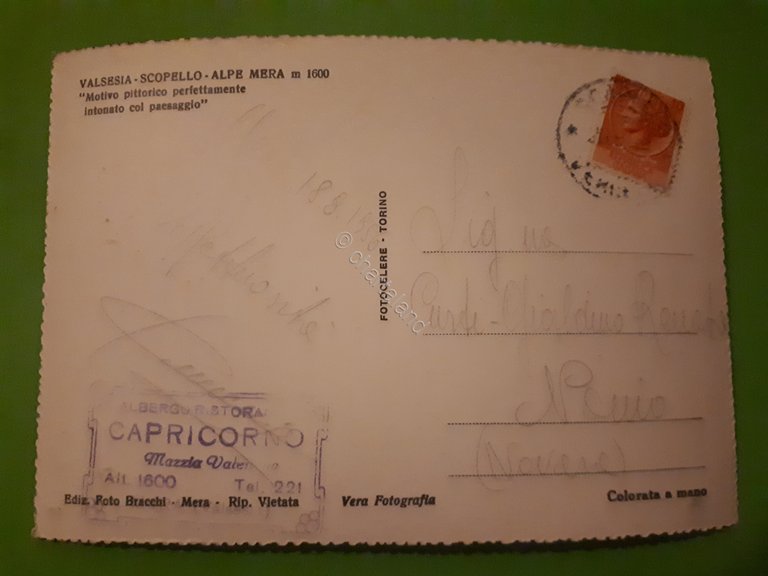 Cartolina - Valsesia - Scopello - Alpe Mera - 1958