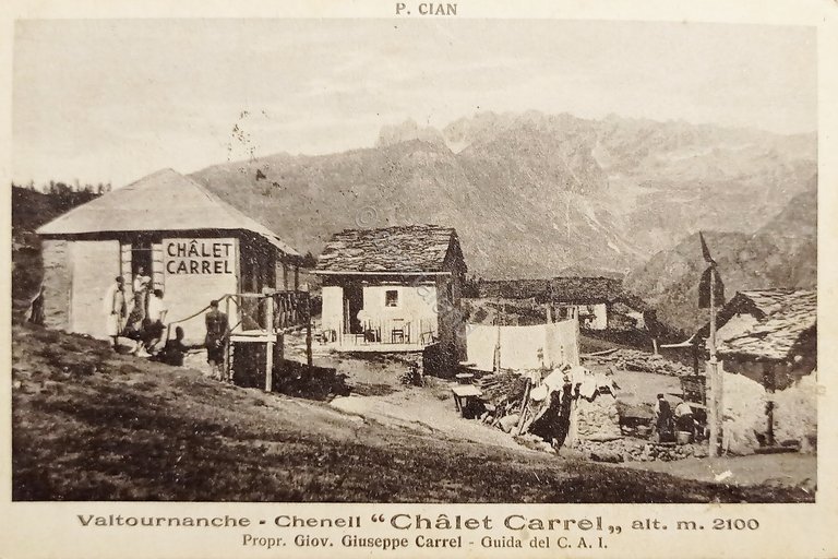 Cartolina - Valtournenche - Cheneil Chalet Carrel - 1931