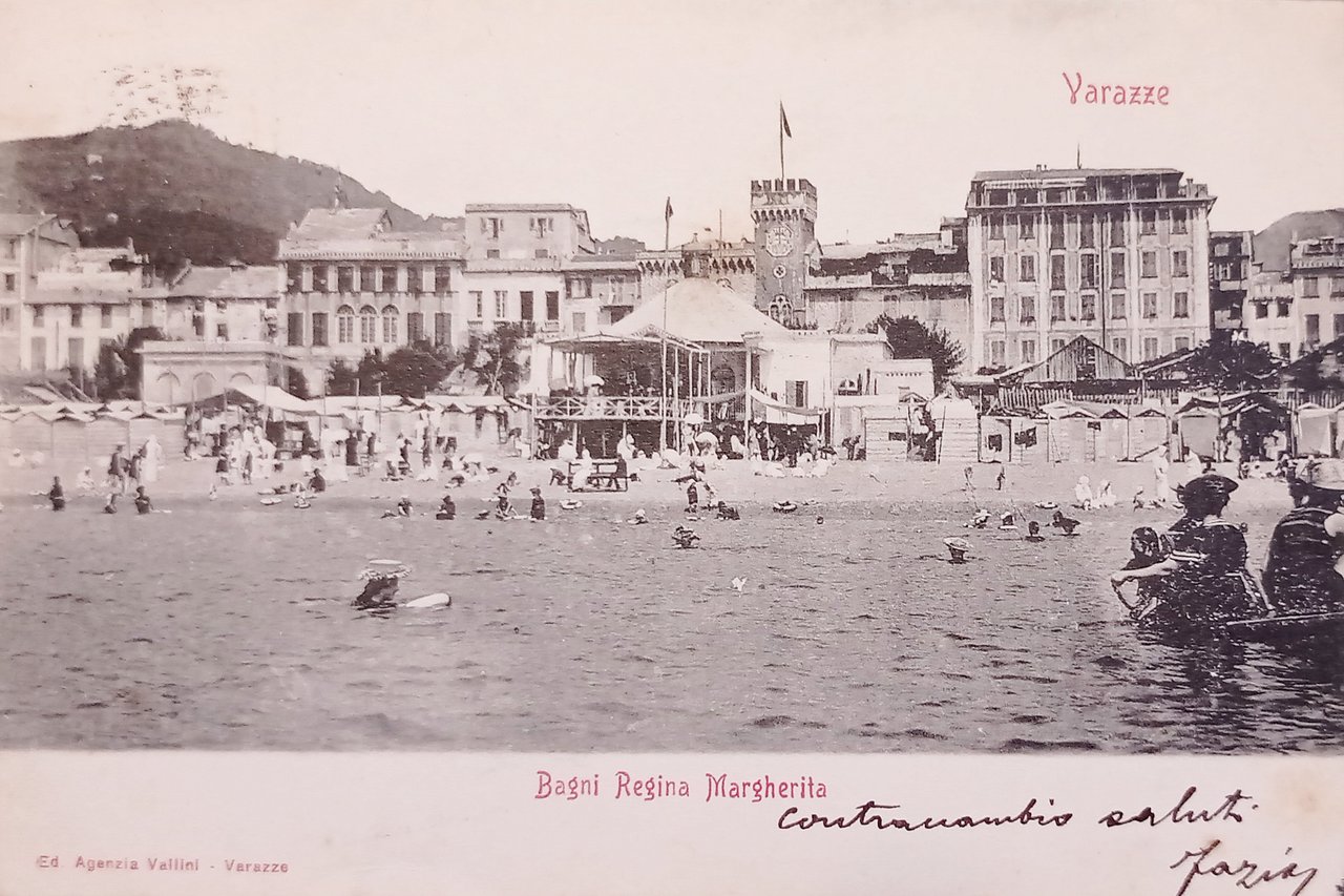 Cartolina - Varazze - Bagni Regina Margherita - 1904