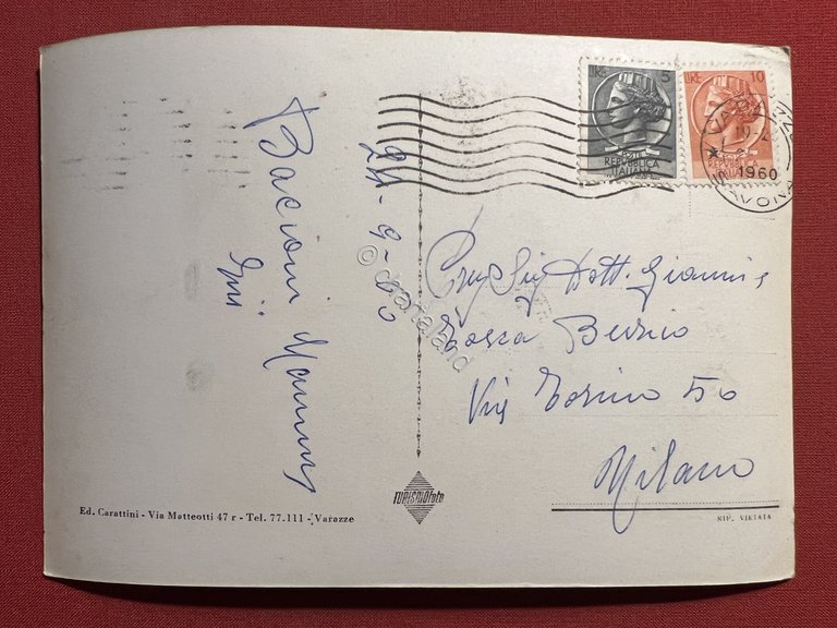 Cartolina - Varazze - Via Aurelia - 1960