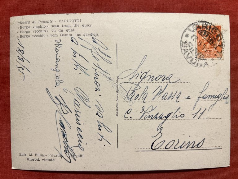 Cartolina - Varigotti ( Savona ) - Borgo Vecchio dal …