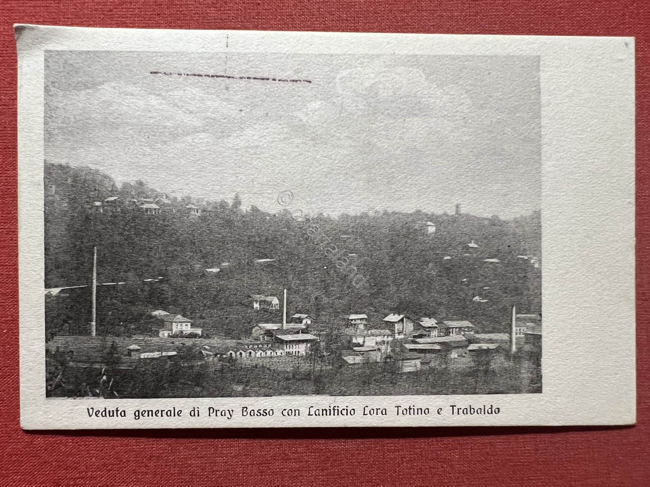 Cartolina - Veduta di Pray Basso con Lanificio Lora Tofino …