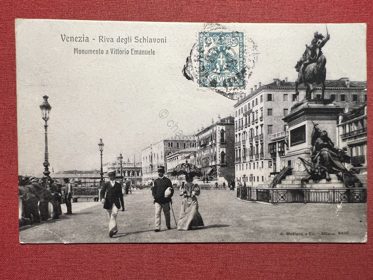 Cartolina - Venezia - Riva degli Schiavoni - Monumento a …