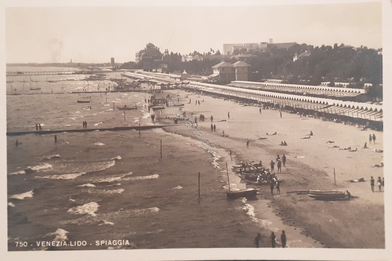 Cartolina - Venezia Lido - Spiaggia - 1943