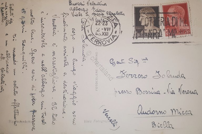 Cartolina - Venezia Lido - Spiaggia - 1943