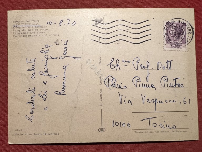 Cartolina - Ventimiglia ( Imperia ) - Lungomare e Spiaggia …