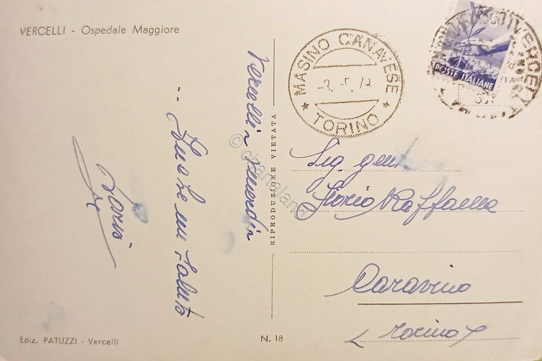 Cartolina - Vercelli - Ospedale Maggiore - 1950 ca.