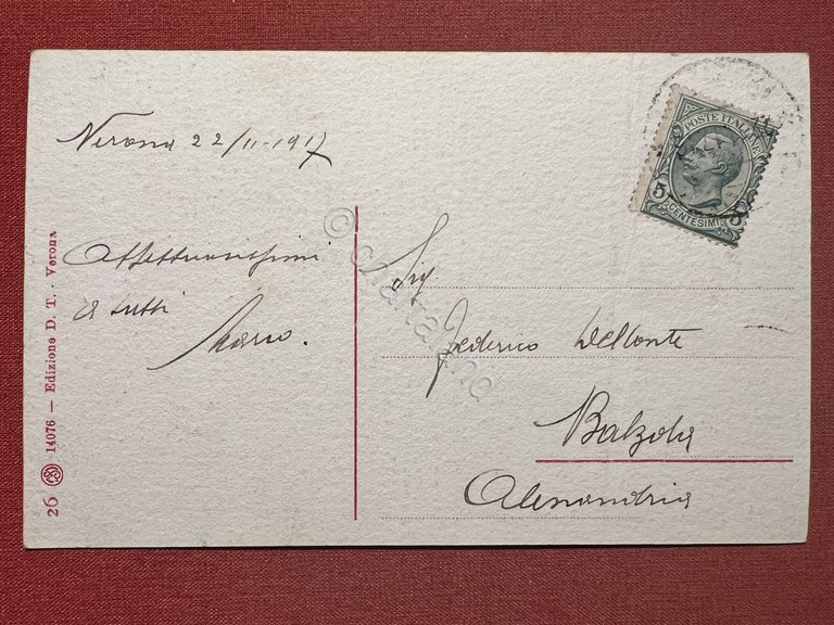 Cartolina - Verona - Piazza Indipendenza - 1917