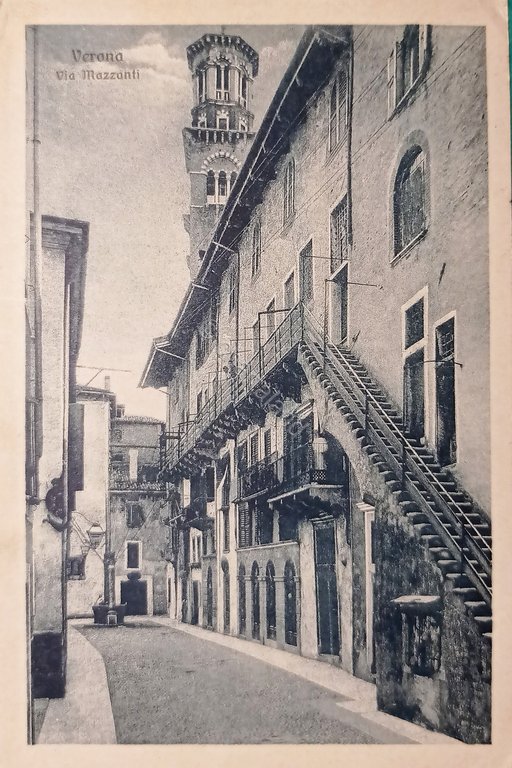 Cartolina - Verona - Via Mazzanti - 1918