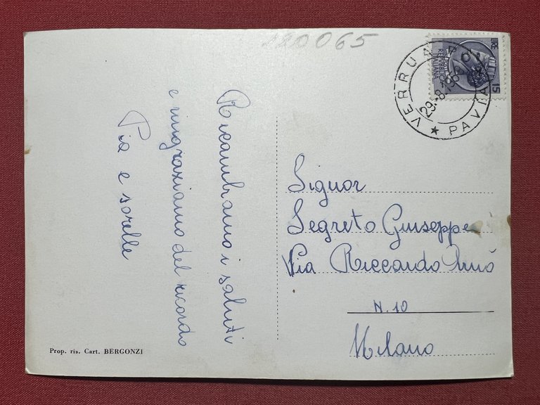 Cartolina - Verrua Po ( Pavia ) - Asilo 1958