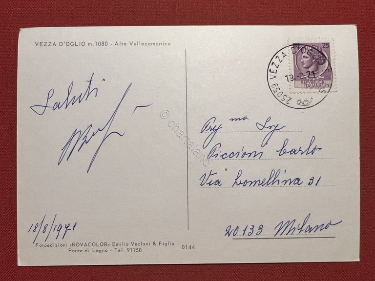 Cartolina - Vezza D'Oglio ( Brescia ) - Alta Valle …