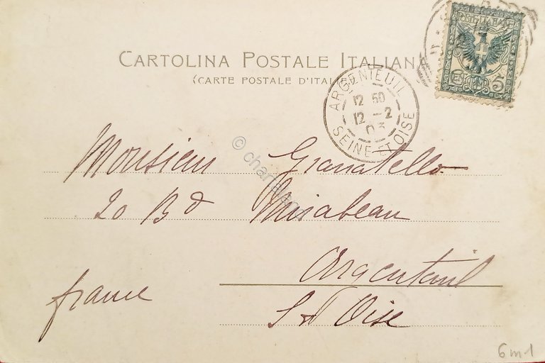 Cartolina - Via Cisterna - Sanremo - 1903