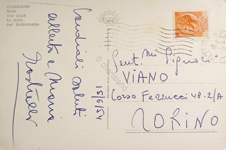 Cartolina - Viareggio - Molo - 1954 | Immagine Gallery 5