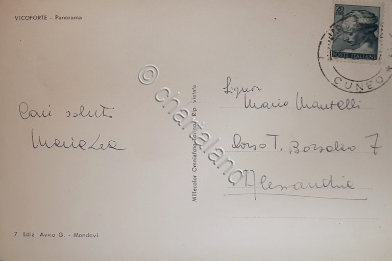 Cartolina - Vicoforte - Panorama - 1960 ca.
