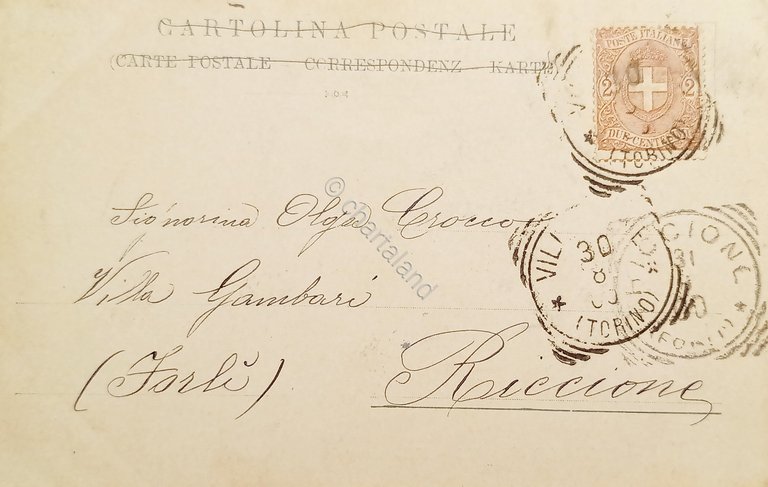 Cartolina - Villeneuve ( Valle d'Aosta ) - 1900