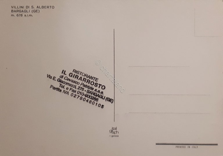 Cartolina - Villini di S. Alberto - Bargagli - 1970 …