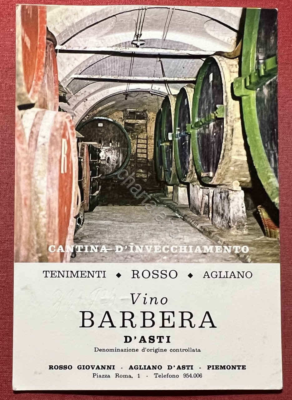 Cartolina - Vino Barbera d'Asti - Cantina di Invecchiamento - …