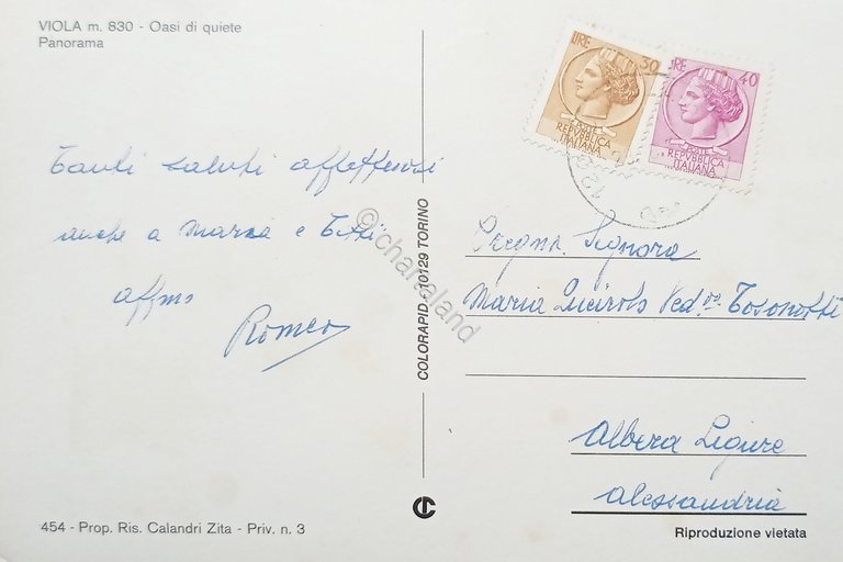 Cartolina - Viola ( Cuneo ) - Oasi di Quiete …