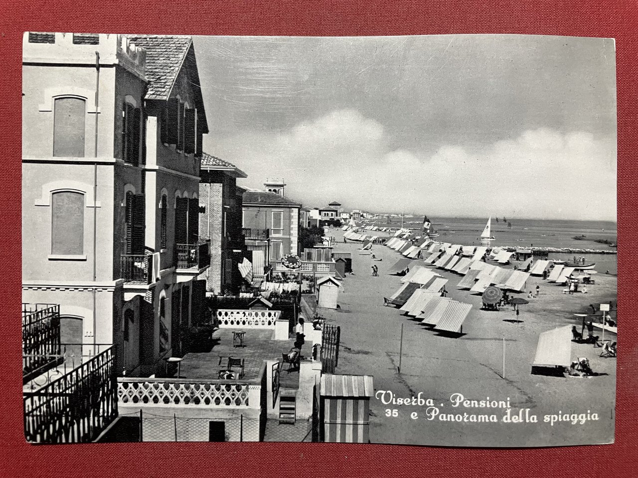 Cartolina - Viserba - Pensioni e Panorama della Spiaggia - …