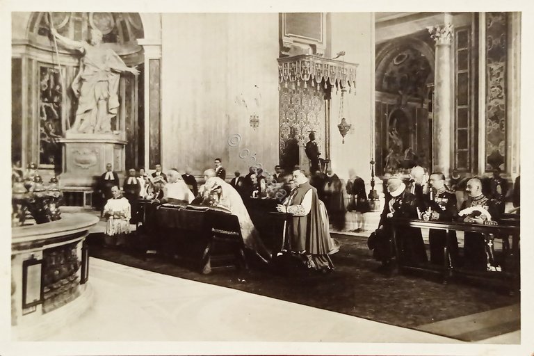 Cartolina - Visita dei Sovrani d'Italia a S.S. Pio XI …