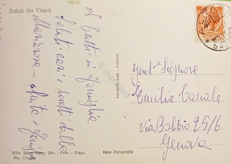 Cartolina - Vispa ( Carcare ) - Panorama - 1954